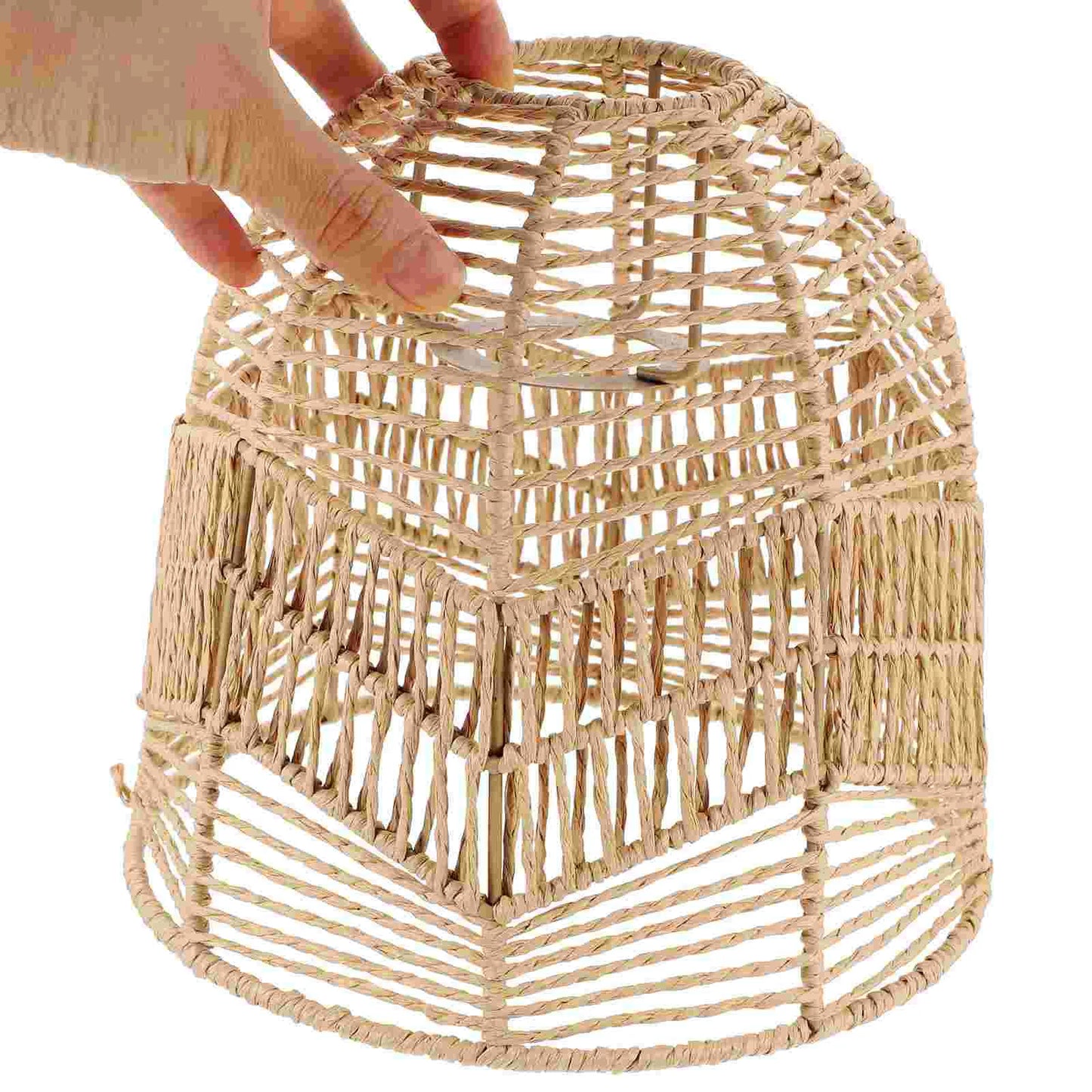 Woven Rattan Pendant Lamp Shade Cover | Vintage Woven Retro Boho Pendant Lamp Cover