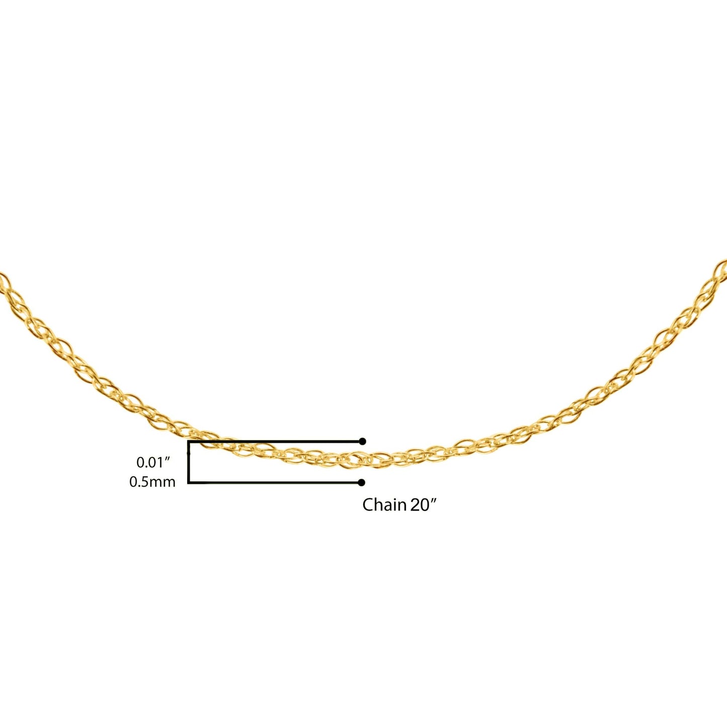 10K Genuine Gold Necklace various sizes | 10K White Gold Necklace, Yellow Gold Necklace, Rose Gold Necklace | Genuine Gold Chain Rope Necklace